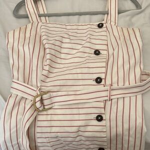 Tommy Hilfiger Red and White Striped Midi Dress